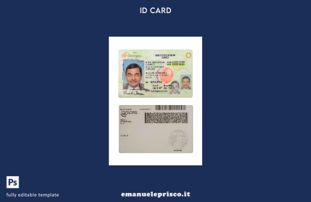 modello presente di carta d'identità USA Georgia stile verificato